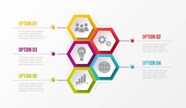 Simgeleri ile iş infograph. Vektör.