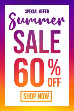 Yaz Satılık - özel fırsat. Renkli poster kavramı. Vektör.