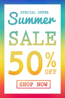 Yaz Satılık - renkli poster. Vektör.