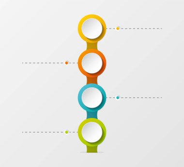 Yuvarlak simgeler ile boş şirket kilometre taşı kavramı. Vektör.