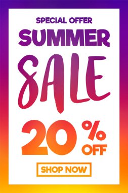 Renkli poster tasarımı yaz Satılık. Vektör.