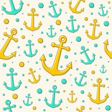 Denizci stil yaz desen kavramı. Vektör.