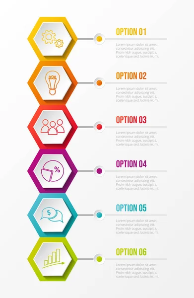 Modèle Infographie Entreprise Avec Des Icônes Colorées Vecteur — Image vectorielle