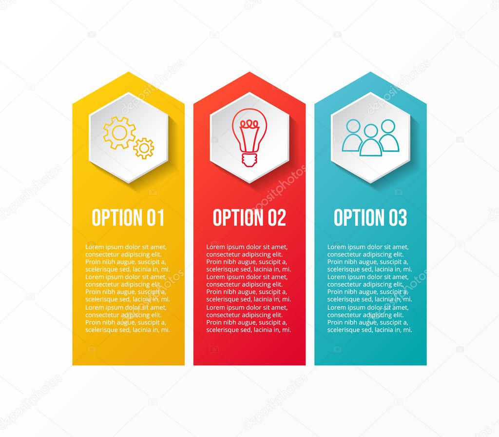 Business infographic template with colourful icons. Vector.