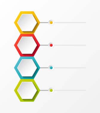 Altıgen yanarak bahislerin doğru ile boş iş infograph. Vektör.