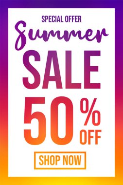 Yaz Satılık canlı renkli arka plan. Vektör.