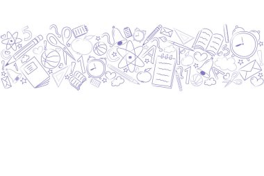 Komik skeç ile bir okul arka plan kavramı. Vektör.