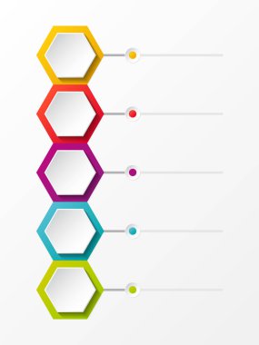 Altıgen yanarak bahislerin doğru ile boş iş infograph. Vektör.
