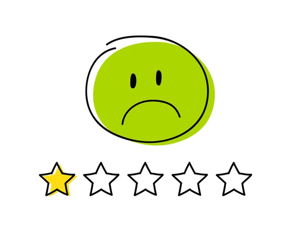 Значок Рейтинга Одна Звезда Счастливого Зелёного Цвета Палочника Вектор — стоковый вектор