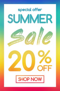 Yaz Satılık canlı renkli arka plan. Vektör.