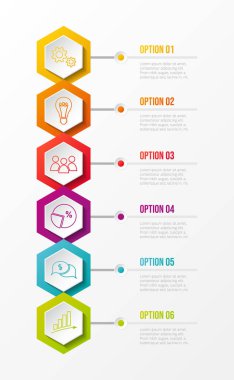 Renkli simgeler ile iş Infographic. Vektör.