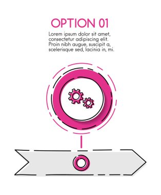 Renkli iş infograph el ile simgeler - şirket zaman çizelgesi çizilmiş. Vektör.