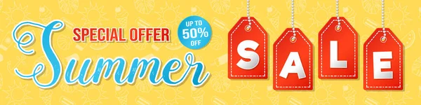 Special Offer Summer Sale Concept Banner Vector — Stock Vector