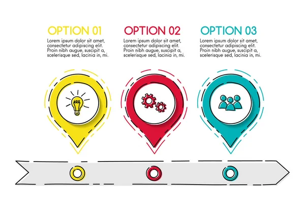 Временная Шкала Компании Бизнес Инфографический Шаблон Ручными Иконками Вектор — стоковый вектор