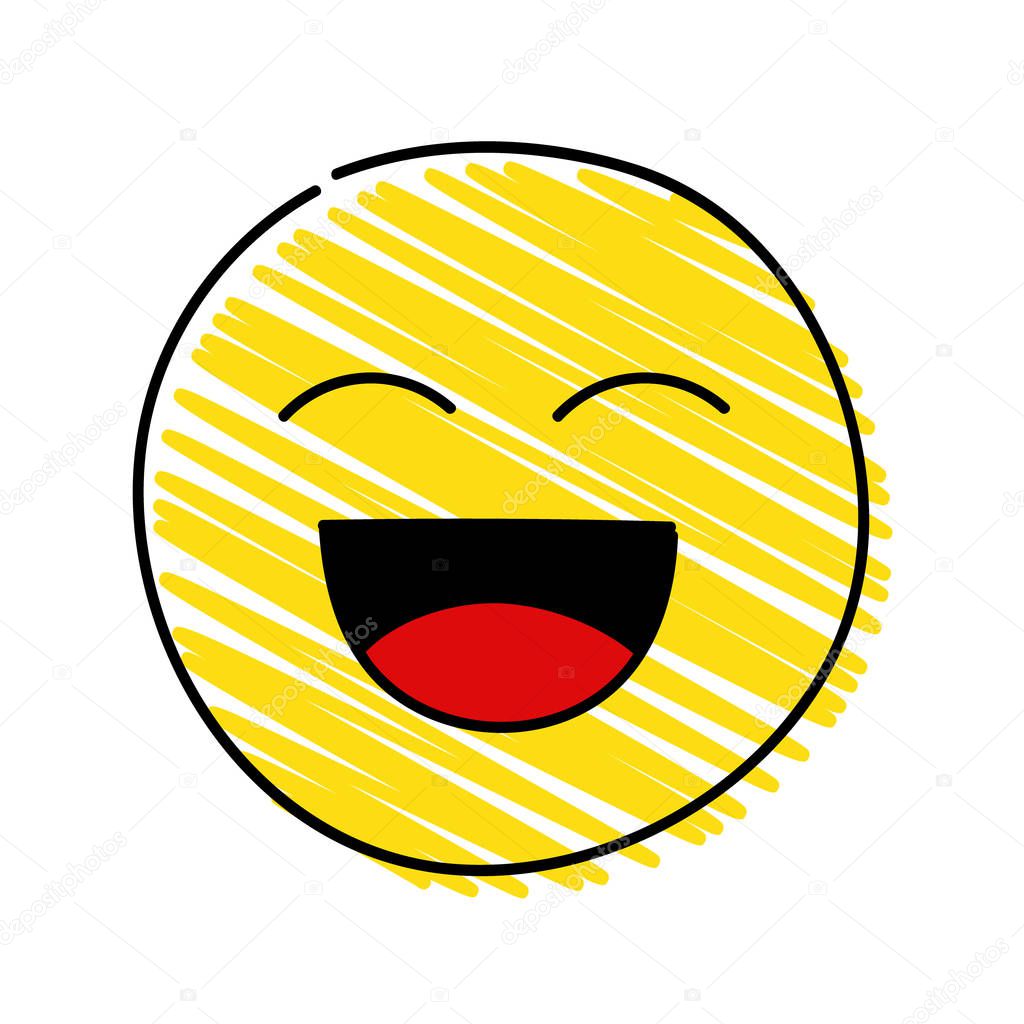 Emoticon - happy reaction. Vector.