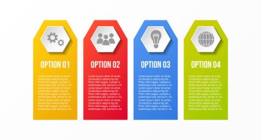 Farklı iş ikonları/simgeleri Infographic şablonu. Vektör.