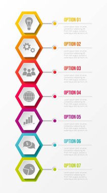 Infographic farklı seçeneklerle şablonu. Vektör.