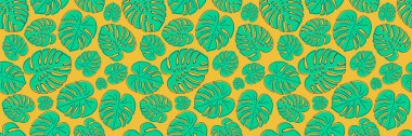 Egzotik yaprakları ile sorunsuz doku. Vektör.