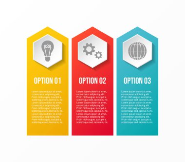 Infographic farklı seçeneklerle şablonu. Vektör.