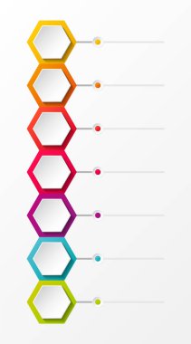 Altıgen yanarak bahislerin doğru ile boş iş infograph. Vektör.