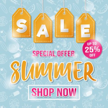 Özel Fırsat - sümer Satılık. Bir el ilanı kavramı. Vektör.