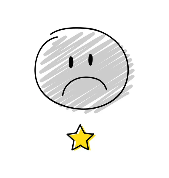 一星级评级 快乐的灰色彩色 Stickman — 图库矢量图片
