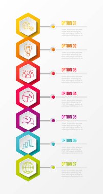 Renkli simgeler ile iş Infographic. Vektör.