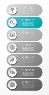 Gri infograph iş ikonları/simgeleri ile. Vektör.