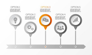 Infographic şablonu - iş zaman çizelgesi. Vektör.