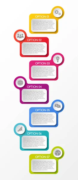 Diseño Colorida Infografía Con Iconos Vector — Archivo Imágenes Vectoriales