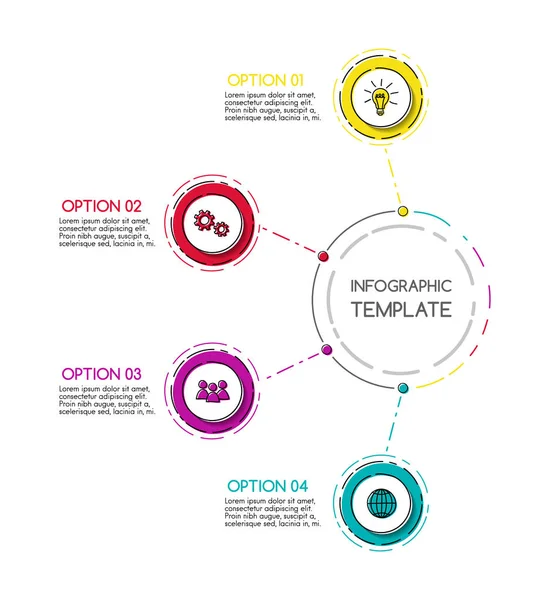 Modelo Infográfico Colorido Com Ícones Negócios Vetor —  Vetores de Stock