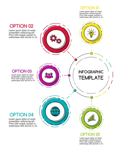 Infográfico Negócios Com Ícones Coloridos Desenhados Mão Vetor —  Vetores de Stock