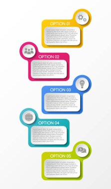 Simgeleri ile renkli Infographic tasarımı. Vektör.