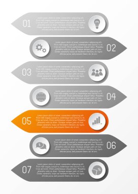 İş ikonları/simgeleri ile Infographic düzeni. Vektör.