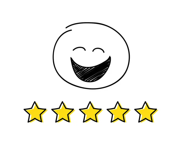 Значок Рейтинга Пять Звезд Белый Цветной Счастливый Палочник Вектор — стоковый вектор