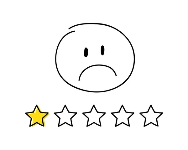 Значок Рейтинга Одна Звезда Счастливого Белого Цвета Палочника Вектор — стоковый вектор