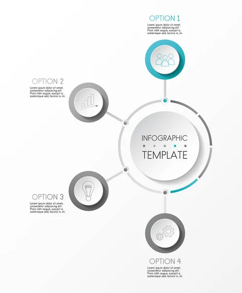 Infográfico Cinza Com Ícones Negócios Vetor — Vetor de Stock