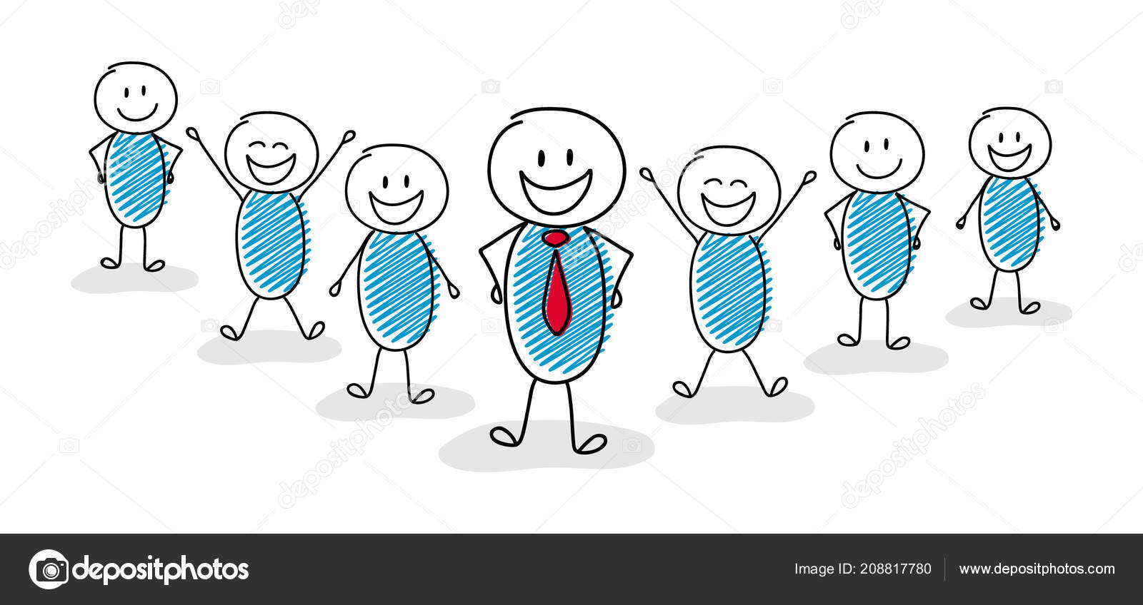 Group Cartoon People Team Leader Vector Stock Vector Image by ©karolina