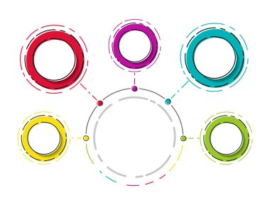 Boş yuvarlak Infographic şablonu. Vektör.