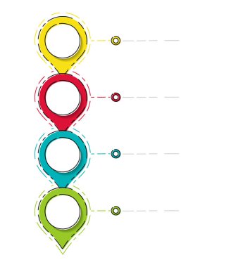 Boş iş zaman çizelgesi - renkli Infographic yerleşimini. Vektör.