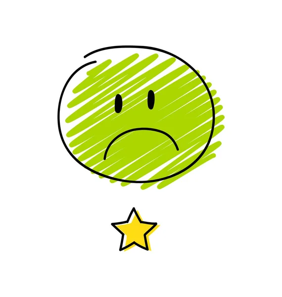 一星级评级 快乐的绿色彩色 Stickman — 图库矢量图片