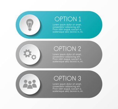 Gri infograph iş ikonları/simgeleri ile. Vektör.