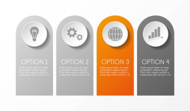 Yer işareti infograph iş ikonları/simgeleri ile. Vektör.