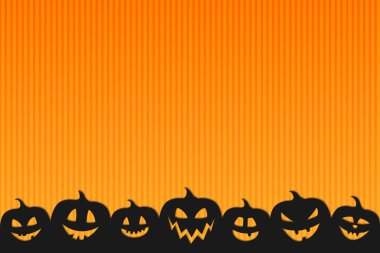 Halloween pumpkins komik siluetleri ile arka plan. Vektör.