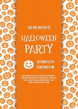 Cadılar Bayramı partisi - komik siluetleri ile davetlisi kabak. Vektör.