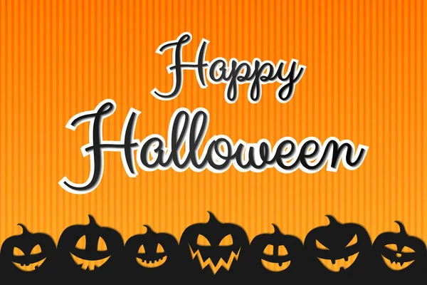 Halloween Háttér Vicces Sziluettek Sütőtök Kívánságait Vektor — Stock Vector