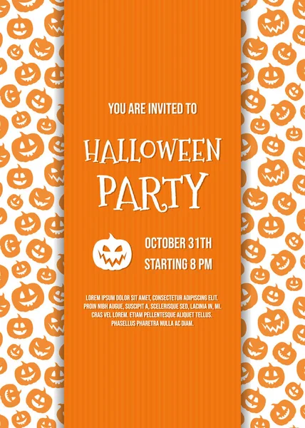 Halloween Party Invitation Avec Des Silhouettes Drôles Citrouilles Vecteur — Image vectorielle