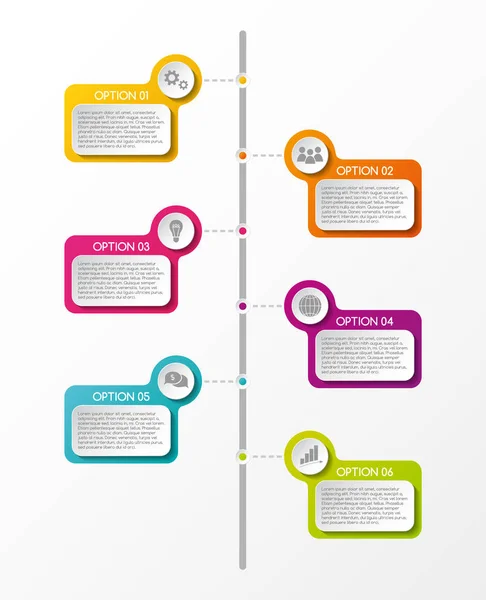 Infografica Colorata Con Icone Aziendali Vettore — Vettoriale Stock