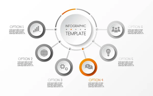 Infografica Con Icone Aziendali Vettore — Vettoriale Stock