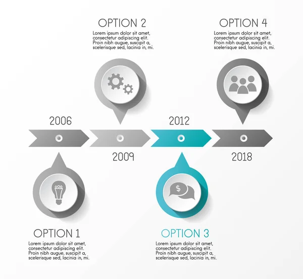 Conceito Linha Tempo Empresa Infográfico Negócios Vetor —  Vetores de Stock